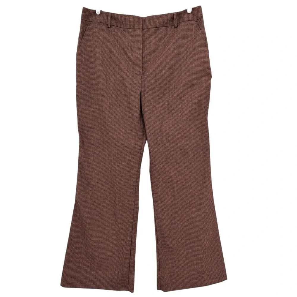 Worthington Women's High-Rise Modern Fit Stretch Rust Black Trousers Size 18 NWT